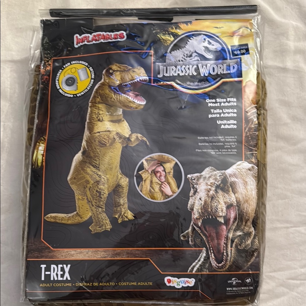 Jurassic world T. rex one size fits most adults new costume.